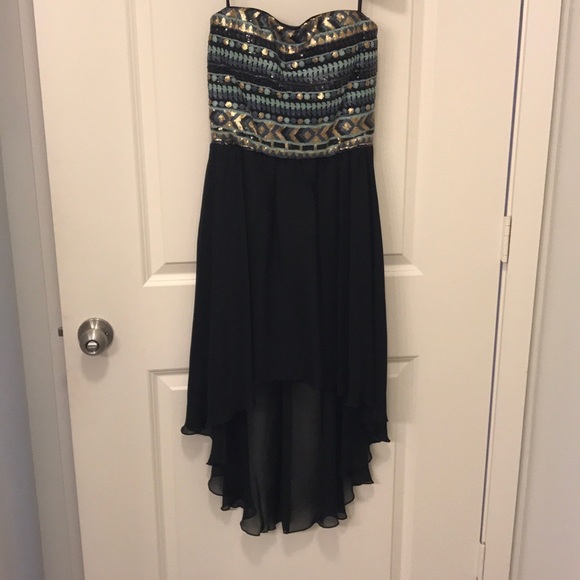 Dresses & Skirts - Sequin strapless chiffon high-low dress